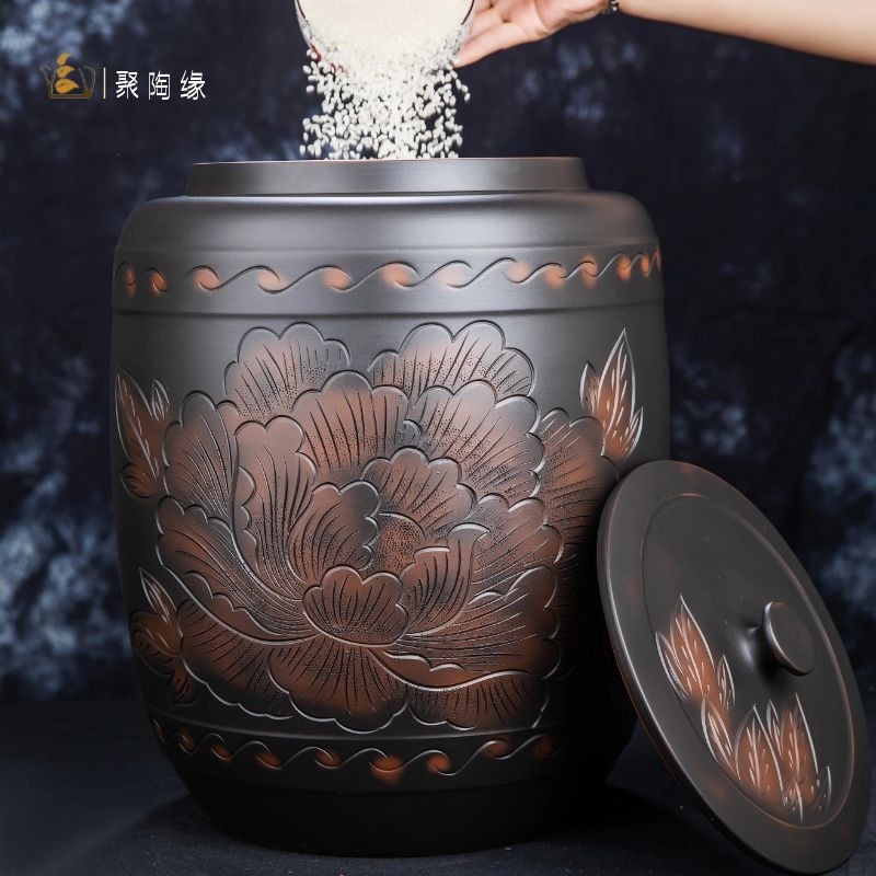 米缸装米桶米箱加厚面粉大米储存罐带盖厨房密封防虫防潮陶瓷罐子,厨房/烹饪用具,米桶/米缸,淘宝优惠券,粉丝福利购,淘宝优惠卷