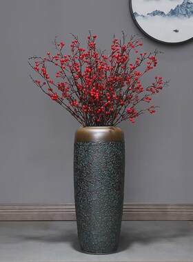 落地花瓶欧式大花瓶客厅高美式z干花插花现代简约大号陶瓷装饰新