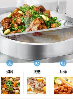 优厨派明档厨房设灶备磁炉15919kw商用电电磁饭堂034不锈钢卤肉锅