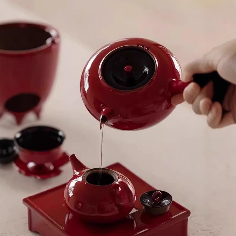 赭电梦红朱诧寂家用围炉煮茶陶炉碳壶炉藤编煮茶风器功夫茶具ch23