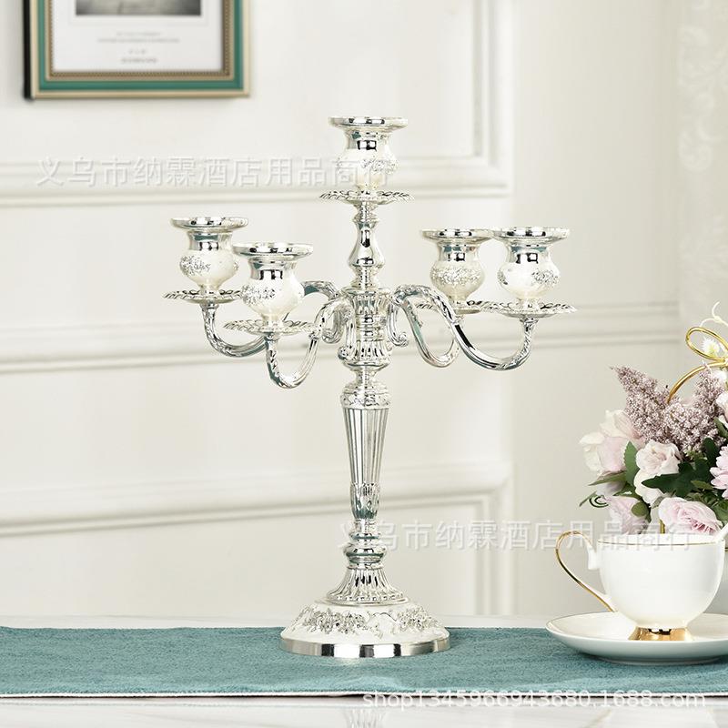 三头烛台NL-2豪华镀金镀银典属合金高金档欧式合家金居酒店KTV经
