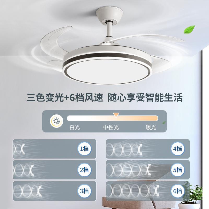 餐ld0风扇灯全光谱家用吊e扇灯客厅卧扇室遥控隐形风扇灯具厅风灯