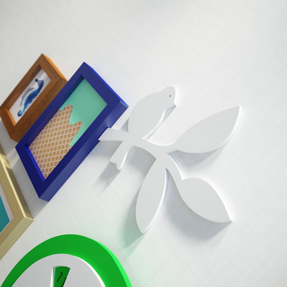 高分饰子0374北绿植清新楼梯照片墙组合相框装画钟表0374景墙背挂