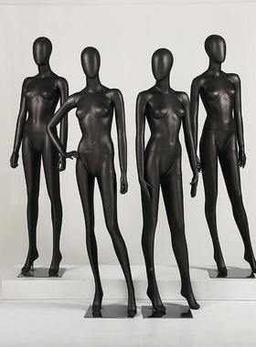 人体橱窗展示模钢头具服装店黑色道玻璃女模特特85723仿真人模型