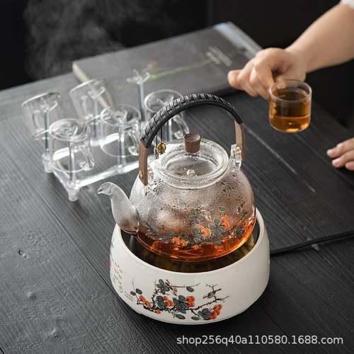 电陶炉茶壶烧水家用玻茶璃具煮茶IQG围炉高硼器硅蒸煮触壶摸式煮