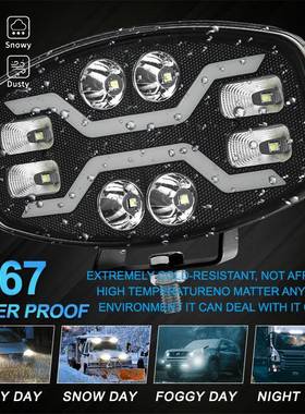 新款汽车船用灯ld探照78684灯大功率12工0灯w改装长条灯叉车作车e