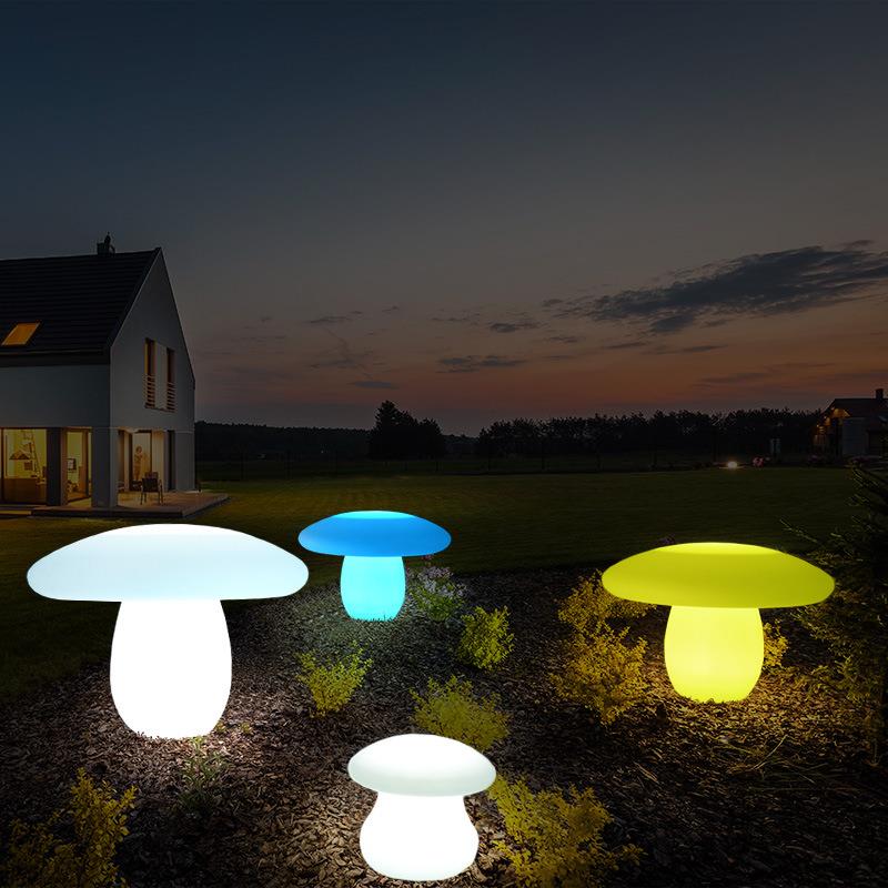 户外发光菇简灯花园亮化工12程草坪灯防水约太阳能景观装蘑庭饰院