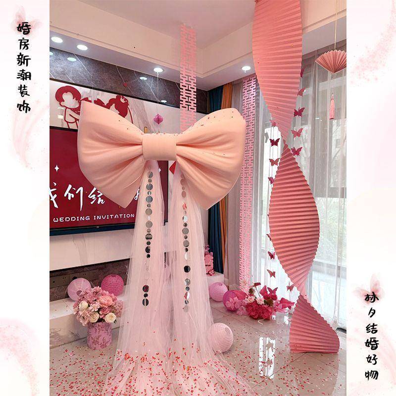 蝴蝶结铺网红装春饰丝绒婚房成品人厂家直供布置节店商场橱窗情节
