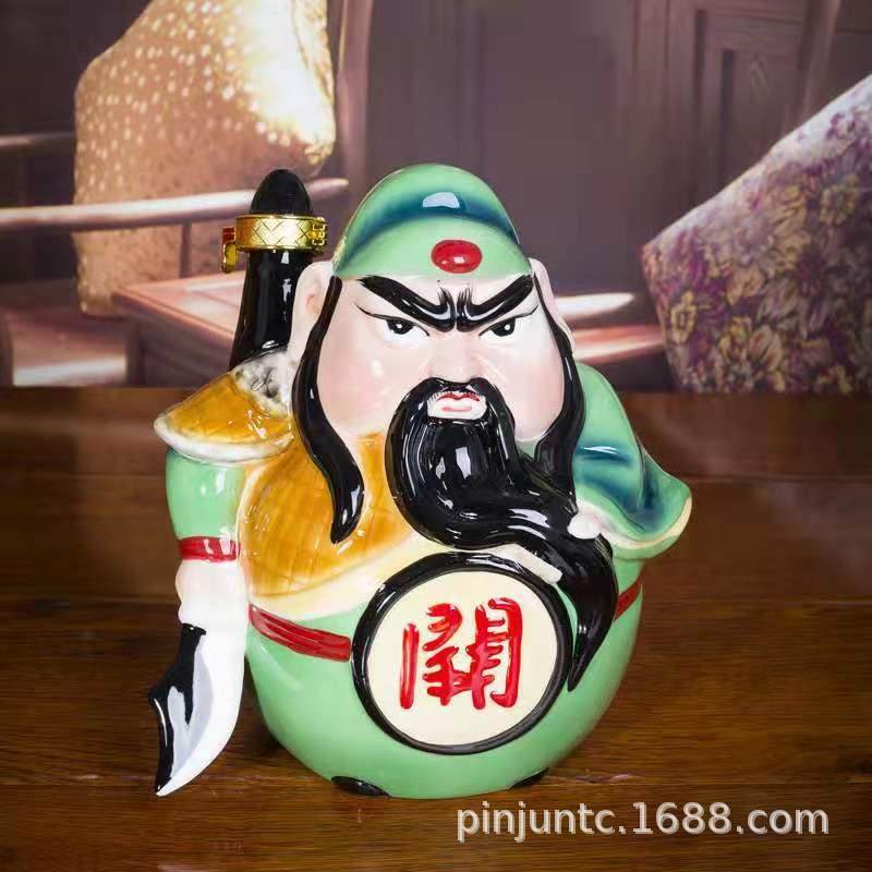 珐彩艺术酒瓶3装刘关张陶瓷酒坛JUN13国人物志琅空白酒壶酒三斤瓶,包装,陶瓷瓶,淘宝优惠券,粉丝福利购,淘宝优惠卷
