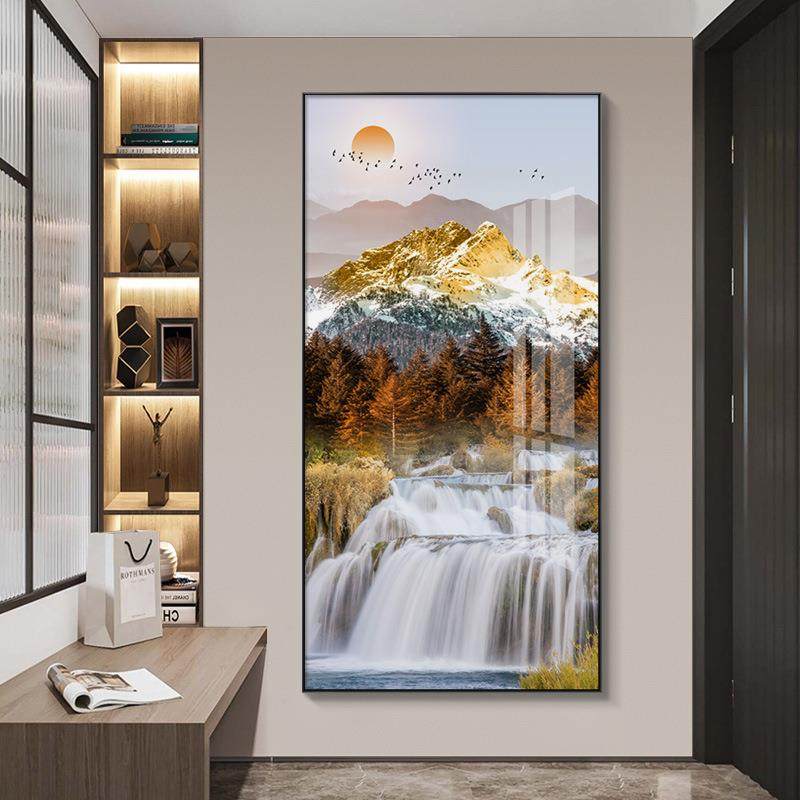 流景水生财新中式玄关装饰画客厅过道大山水办画公流水生财气室走,家居饰品,现代装饰画,淘宝优惠券,粉丝福利购,淘宝优惠卷