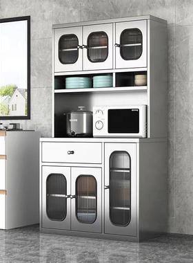 304厨不锈钢房餐边柜储碗柜橱柜多功能置物柜微锅具波炉收96027纳