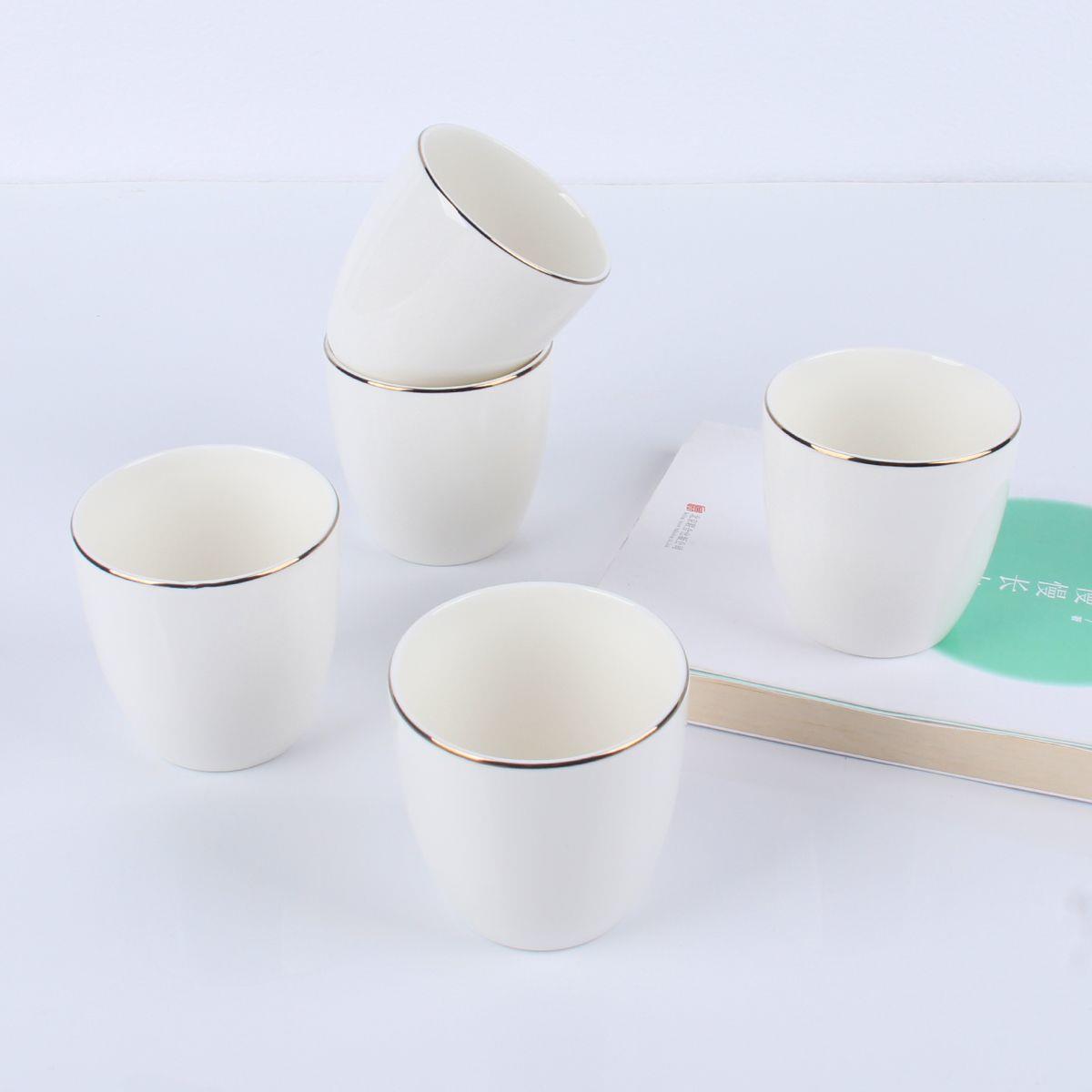 茶杯纯白色陶瓷杯子酒店