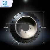 橡胶轮工业胶轮胎静音防滑轮电动叉车轮橡胶实心轮