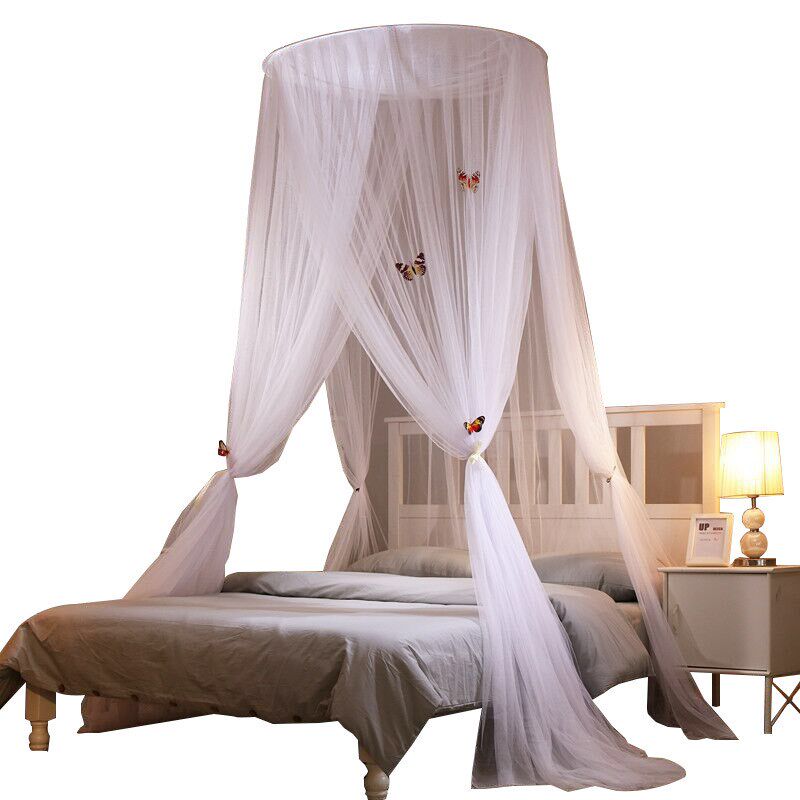 吊顶纹账吸顶圆顶蚊帐公主风双人家用蚊帐1.5m1.8米床2免安装