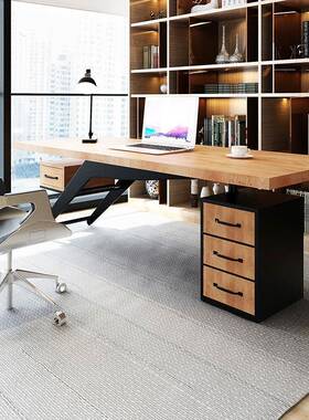 LFOT北欧公实木大班总裁桌办室工作室电LD-15562脑桌办公桌工业风