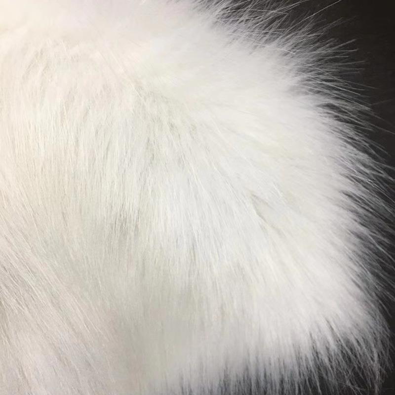 现货1色100g白仿狸毛人造毛绒IMA狐布纺料绒家面料布料长毛绒