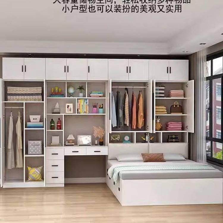 榻组榻米床衣柜无品牌/一书体合小户型实木儿童房衣柜桌多功能衣