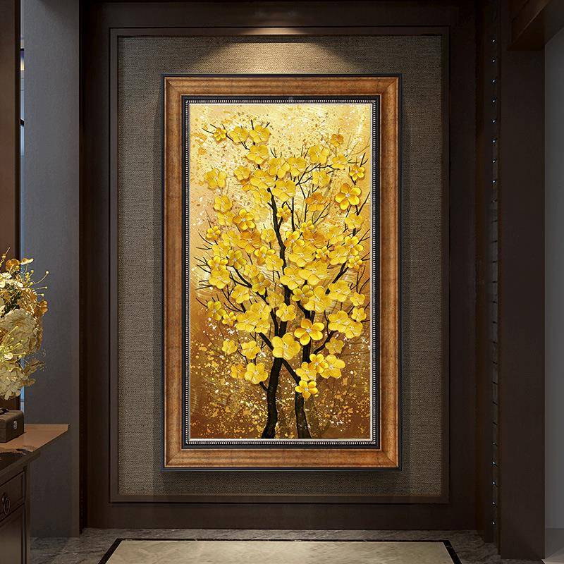 入美式户发玄关装饰画财走廊过道尽头对门竖FM2487版挂画欧式墙面