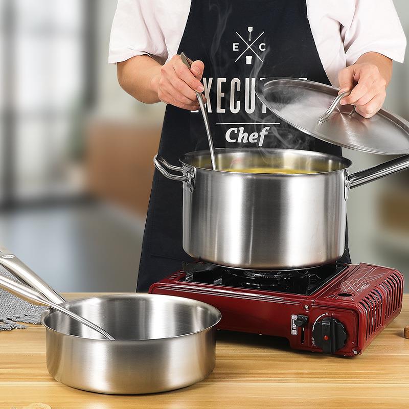 不锈钢复合底单柄锅汁厚底奶锅烘焙用熬糖酱汁汤SG-ZG-1料理锅商