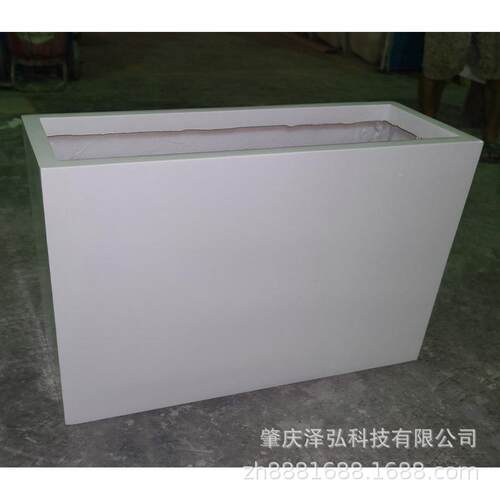 白色玻璃钢长盆方形花花箱户外隔断花槽花花器缸花钵路zh-001边大