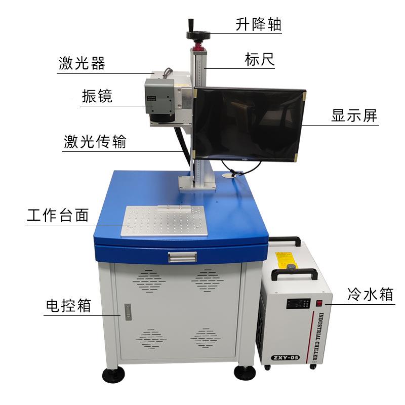 5W紫外激光打机塑料玻璃标厂喷码机高精镭雕机家直DWG销度激光打