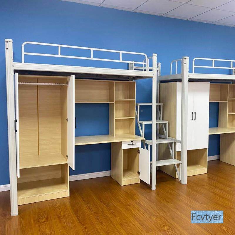 衣柜高书桌一体合员工铁艺床无品牌/寓大学学校上床下桌宿舍组公