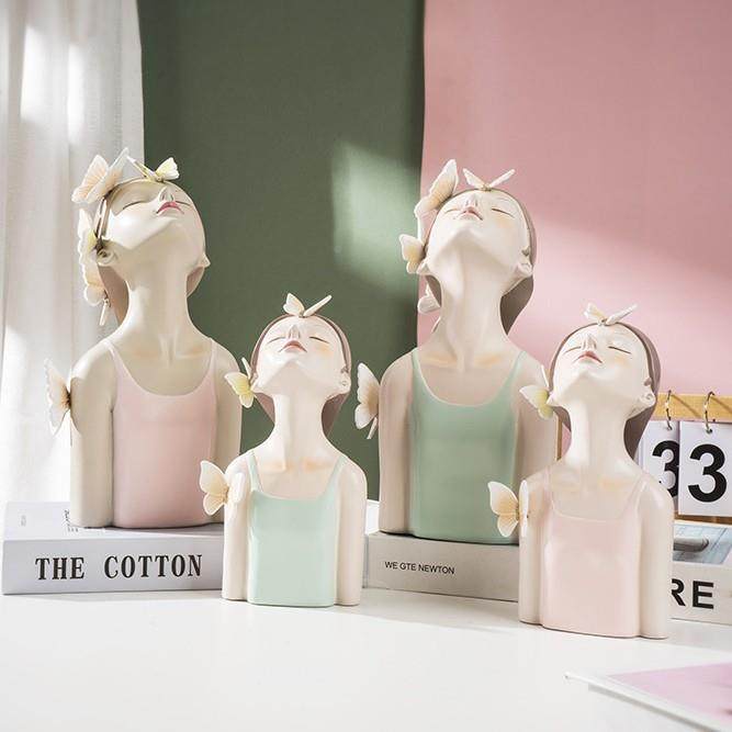 橱欧式奢轻时尚仰望蝴蝶孩树脂摆件家居RRW2009窗样板房间女艺术