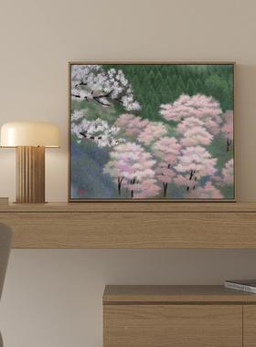 面团儿式卧室床日头装饰关画PIV简约温原馨挂画北欧风入户玄柜木