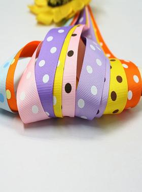 姚明织带涤纶印刷圆罗丝带LQB点dy礼物包纹装22mmi斜二点