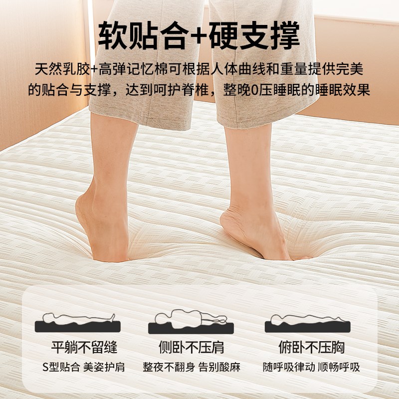 乳胶床垫家用软垫卧室宿舍学生单人记忆棉租房Q榻榻米海绵床褥垫