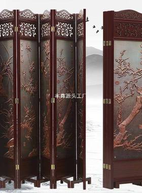 简屏隔断厅仿客古玄关卧风室约现代移动酒店实木中式可折CWI叠屏