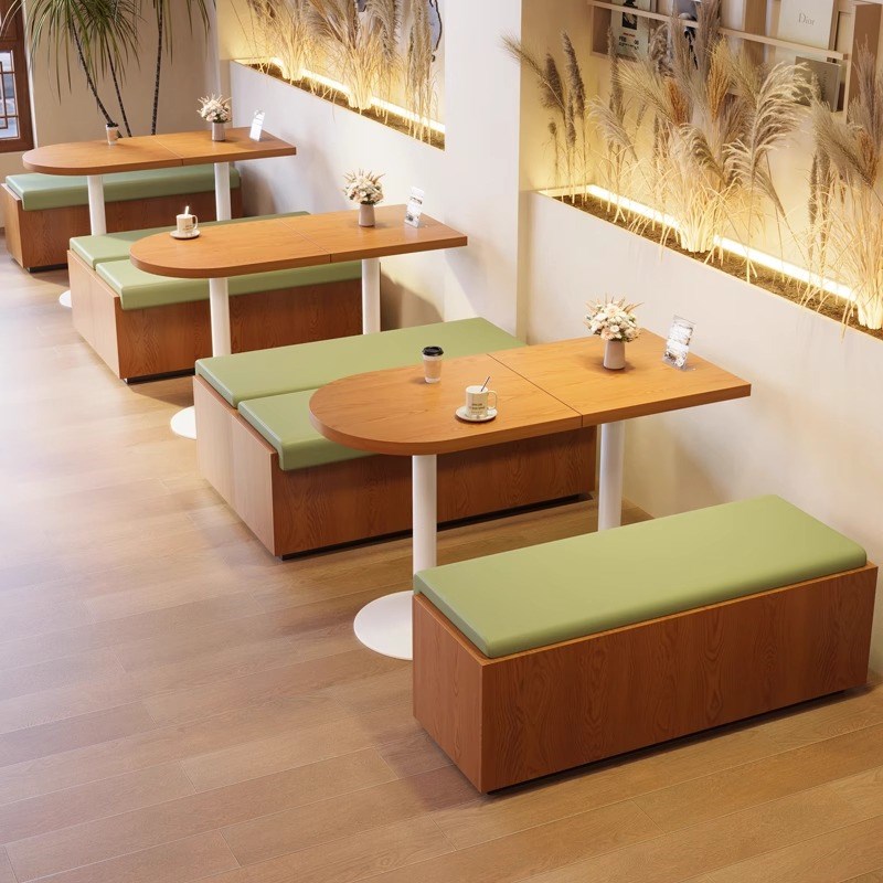 长条凳卡b座沙发靠墙咖啡厅休闲商用餐饮蛋糕甜品店奶茶店桌椅组