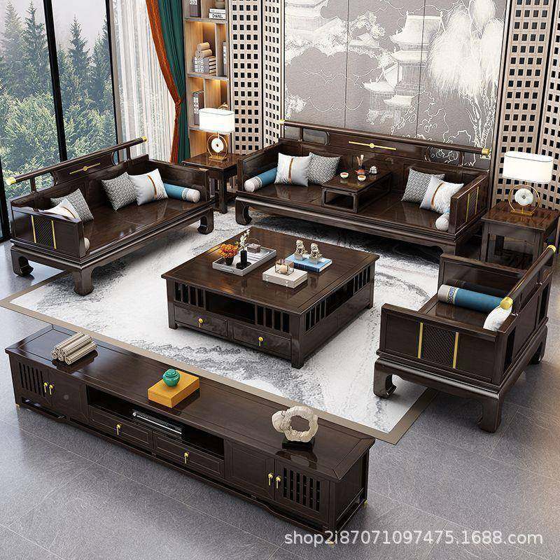 新中式EZJ实木发合禅沙意代中国风大别组墅罗汉床冬夏两用客厅现