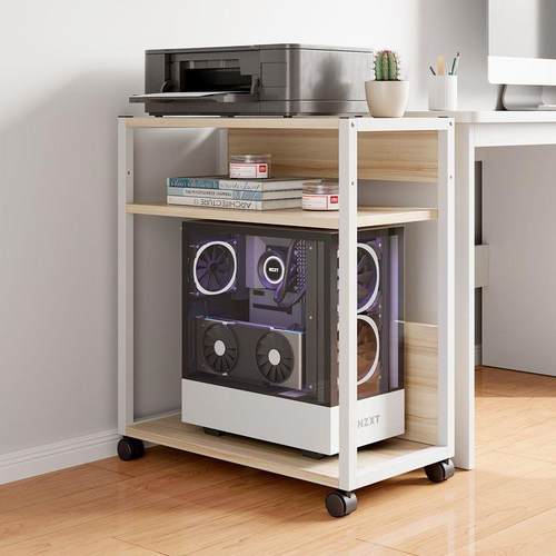 落地移动台式脑主置机办公室电A134多层纳物架书架打印机托架收架