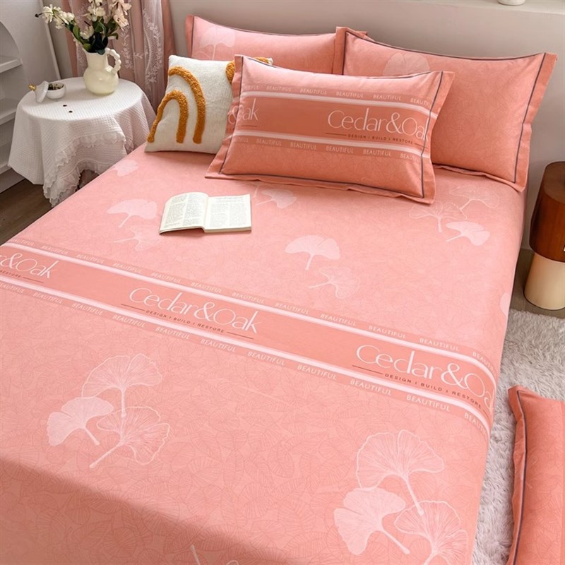 秋冬季加厚全棉磨毛床单单件100纯棉圆角花边被单双人枕套三件套3