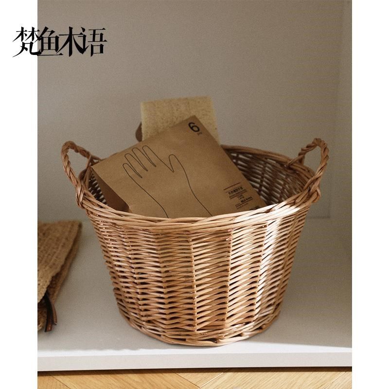 梵鱼藤编收纳筐手工编织盒储物框零食篮子置物架桌面杂物收纳篮筐,收纳整理,其他收纳篮,淘宝优惠券,粉丝福利购,淘宝优惠卷