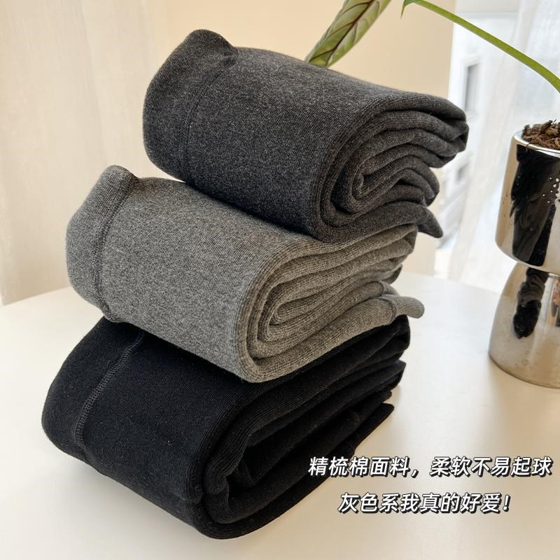 一条过冬打底裤女秋冬季保暖加绒加厚连裤袜微压外穿灰色黑色连脚