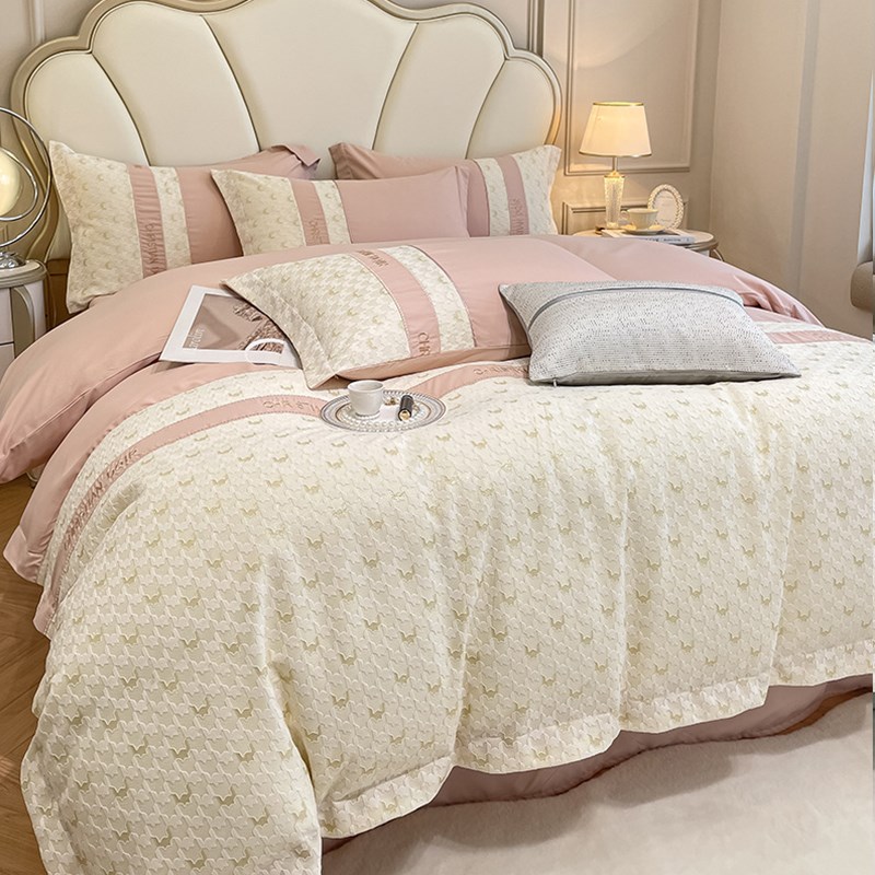 陪嫁被套结婚大时尚红色喜婚庆被床单婚房四件套简约喜庆