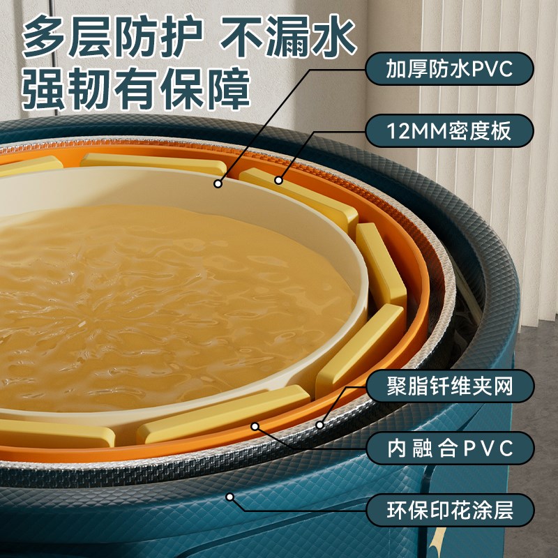 泡澡桶成人木板折叠浴桶泡澡儿童洗澡桶婴儿泳池沐浴家用洗澡