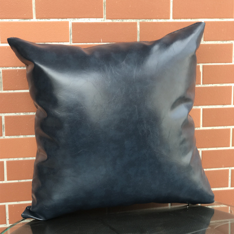 特惠包邮皮抱枕简约纯色办公室沙发汽车I皮质皮革靠垫靠背定制皮