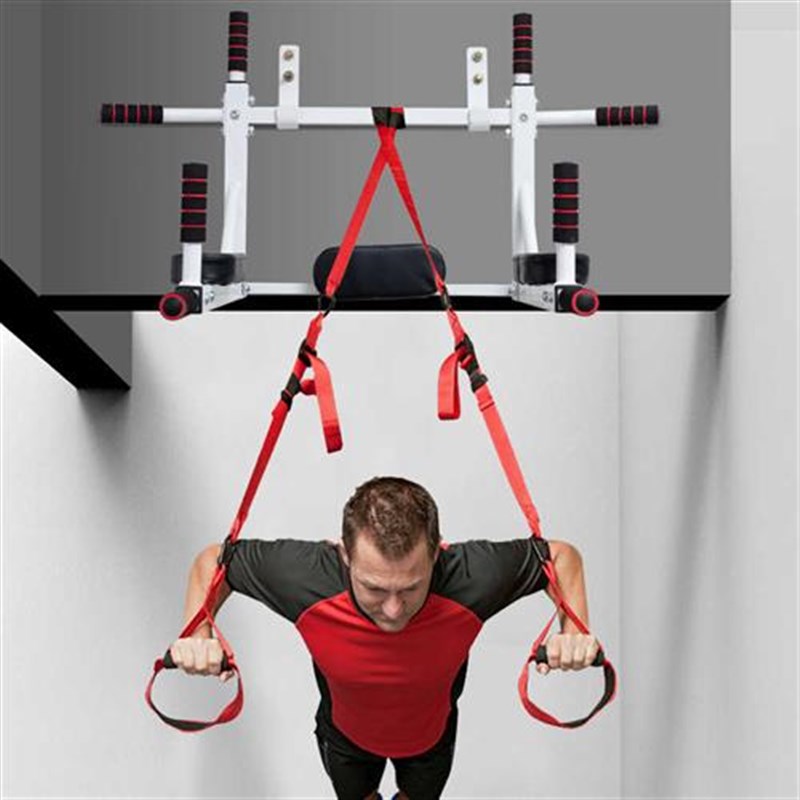 单杠家用室内墙体引体向上器多功能健身器材双杠打孔墙上沙袋架子