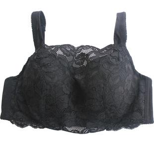 薄款 女士蕾丝小可爱软钢圈侧收聚拢抹胸防走光胖mm200 透气大尺码