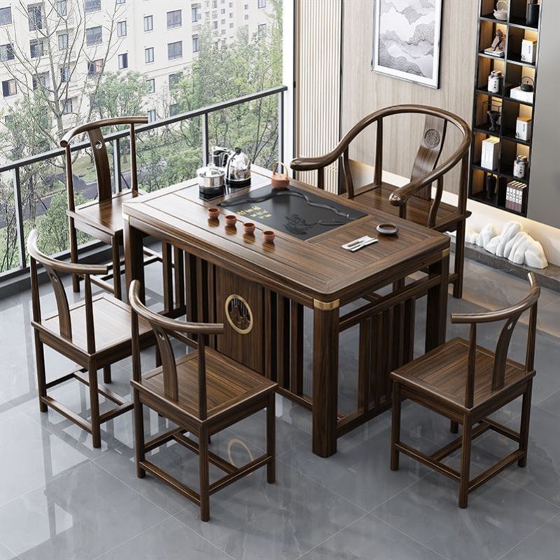 全实木茶桌小型家用小户型阳台茶桌椅组合网红功夫茶几泡茶桌