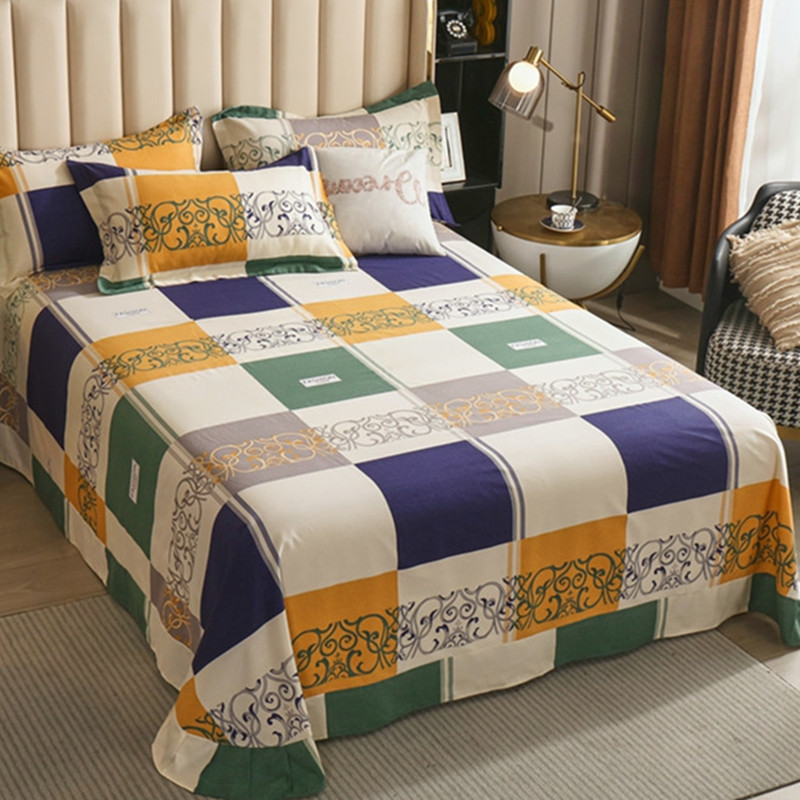 纯棉磨毛床单单件秋冬全棉加厚被单三件套亲肤单双人加大床上用品