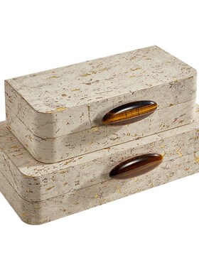 中式非遗绒花diy材料收纳盒储物盒首饰盒软装工艺品摆件柜体陈列