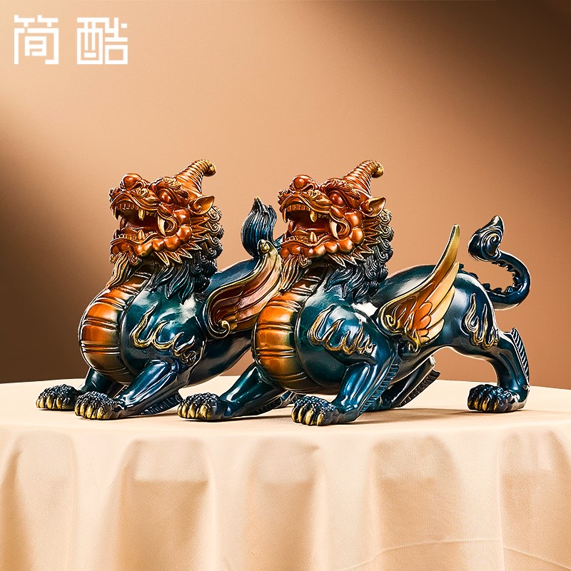 铜貔貅摆件招财镇宅聚财皮丘一对客厅玄关办公室桌面装饰开业礼物