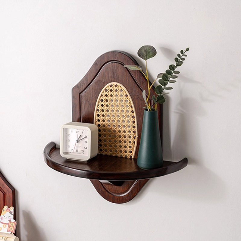 墙上置物架杂志书架实木饭厅花架玄关壁挂式墙P面装饰展示架子中
