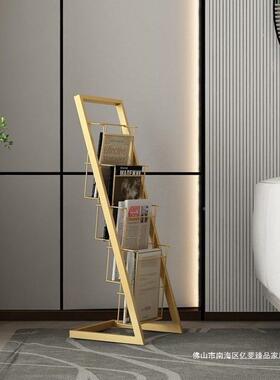 资报刊架铁艺书架杂架志架子报纸架书报架XAW料架展示海报置物落