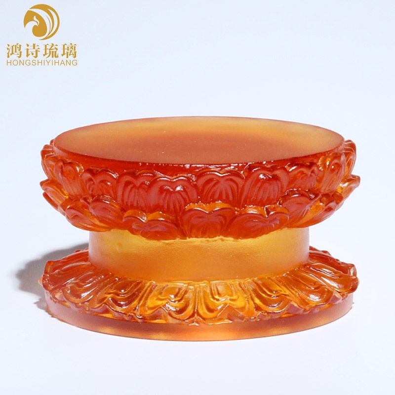 观音菩萨水晶垫高莲花座奇石底座佛像加高琉璃摆件神像供奉台家用