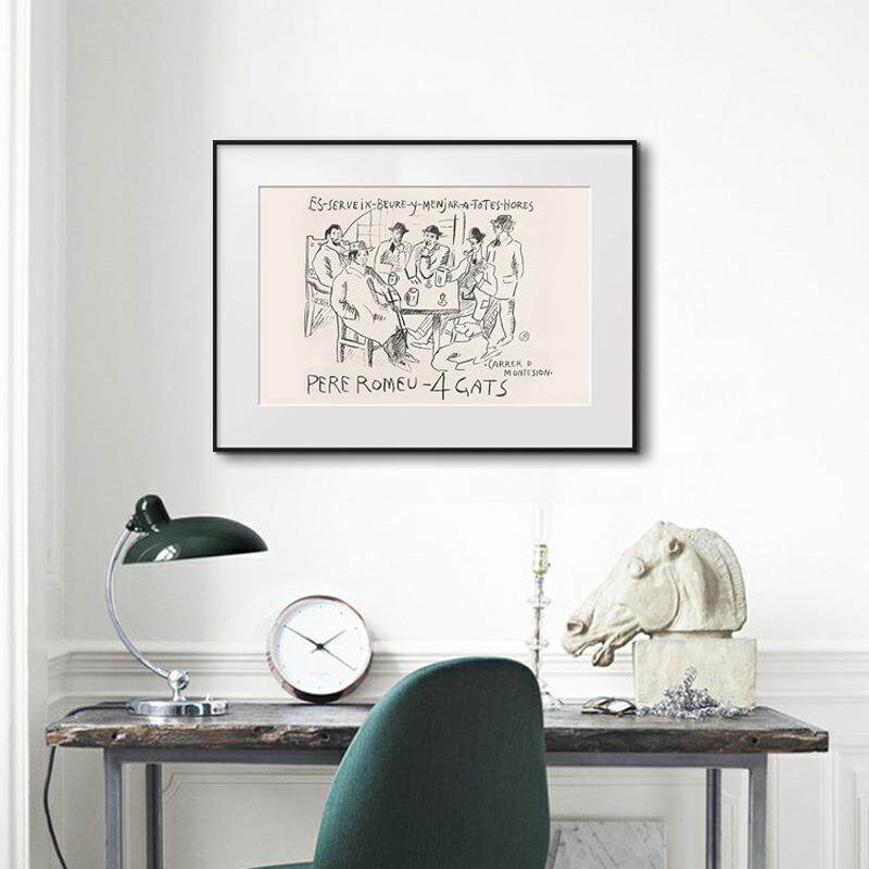 毕加索手稿术北欧抽人物客厅装饰画小众艺海报风QC202308象复古玄